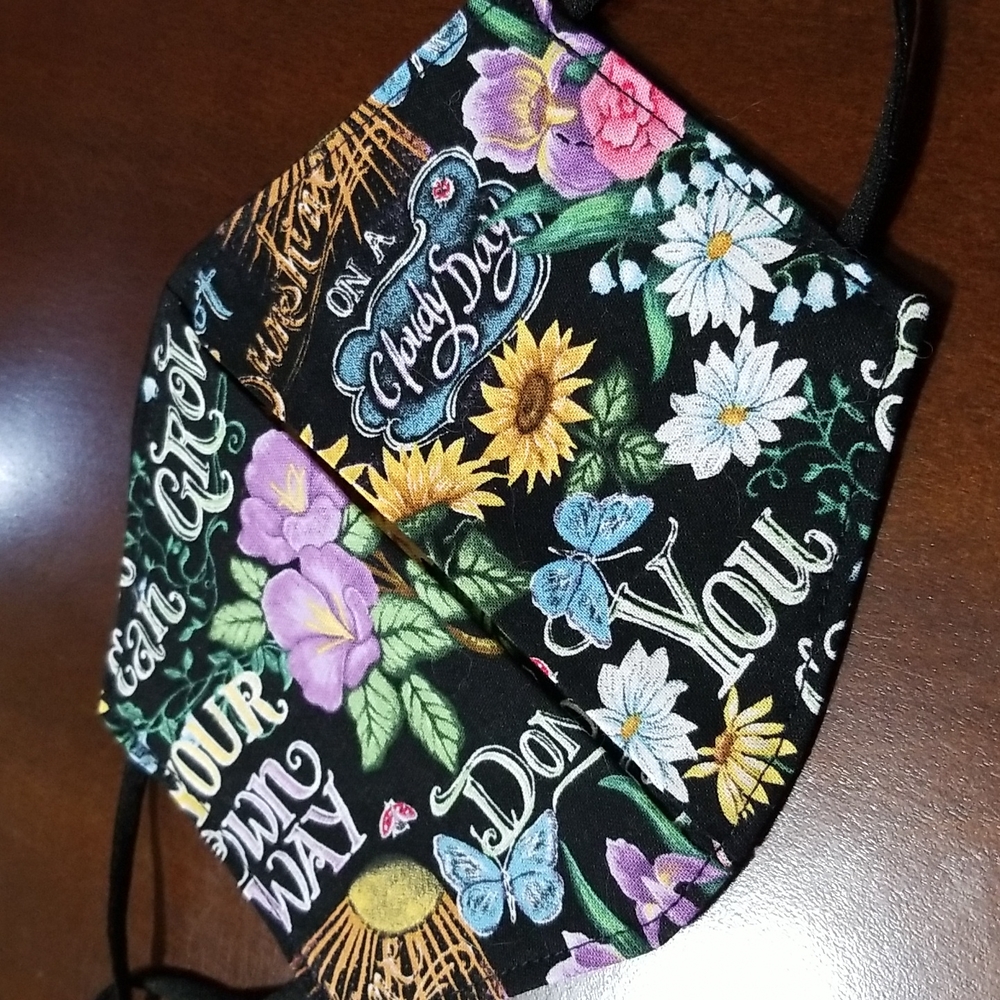 Handmade Sunshine Chalk Paint Print Cotton Facemask - Picture 1 of 4